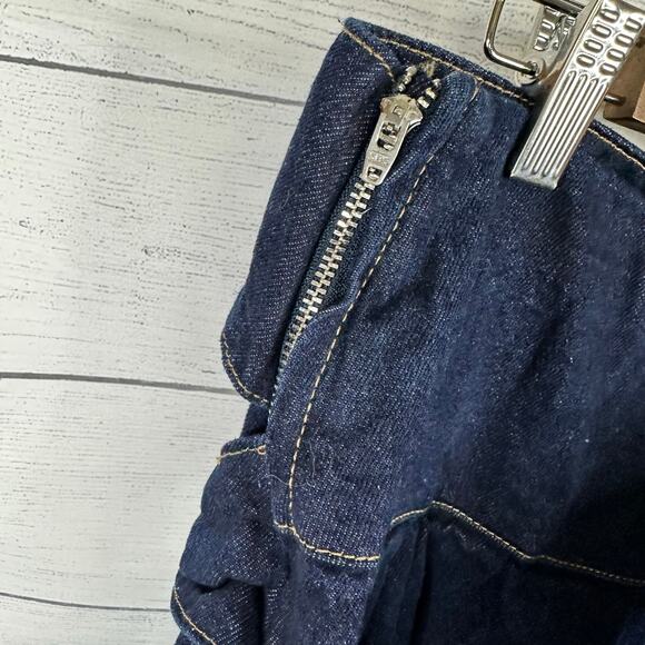 Cider Womens size Large Denim Ruffle Hem Micro Mini Skort Skirt - Picture 4 of 8